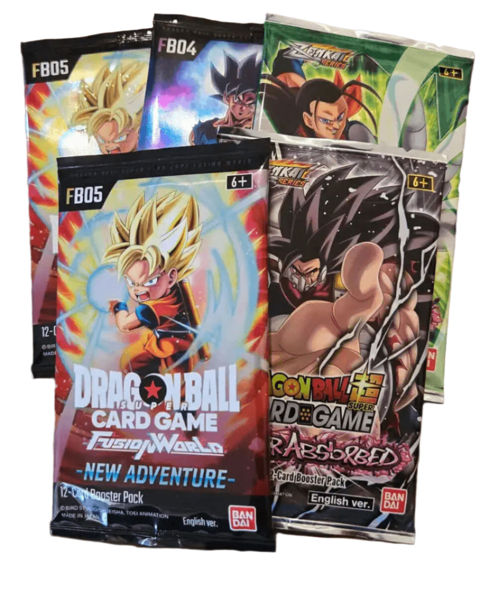 Premium TCG Subscription Box - 5 Booster Packs | Pokemon, Dragon Ball, One Piece - TCG - Gotta Collect Em' All